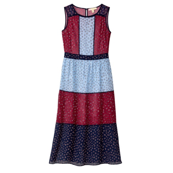 Ted Baker Dresses & Skirts - Ted Baker London Colorblock Floral Chiffon Midi Dress Women Sz 2 Old Money Chic